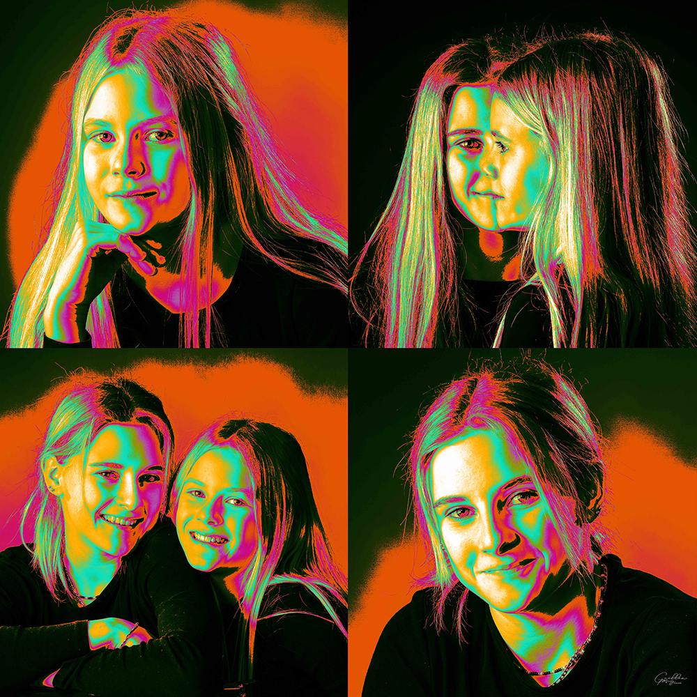 PHOTOGRAPHE  EMOTION  ANGOULÊME CHARENTE MORNAC PORTRAIT ENFANT FAMILLE  manière Andy Warhol